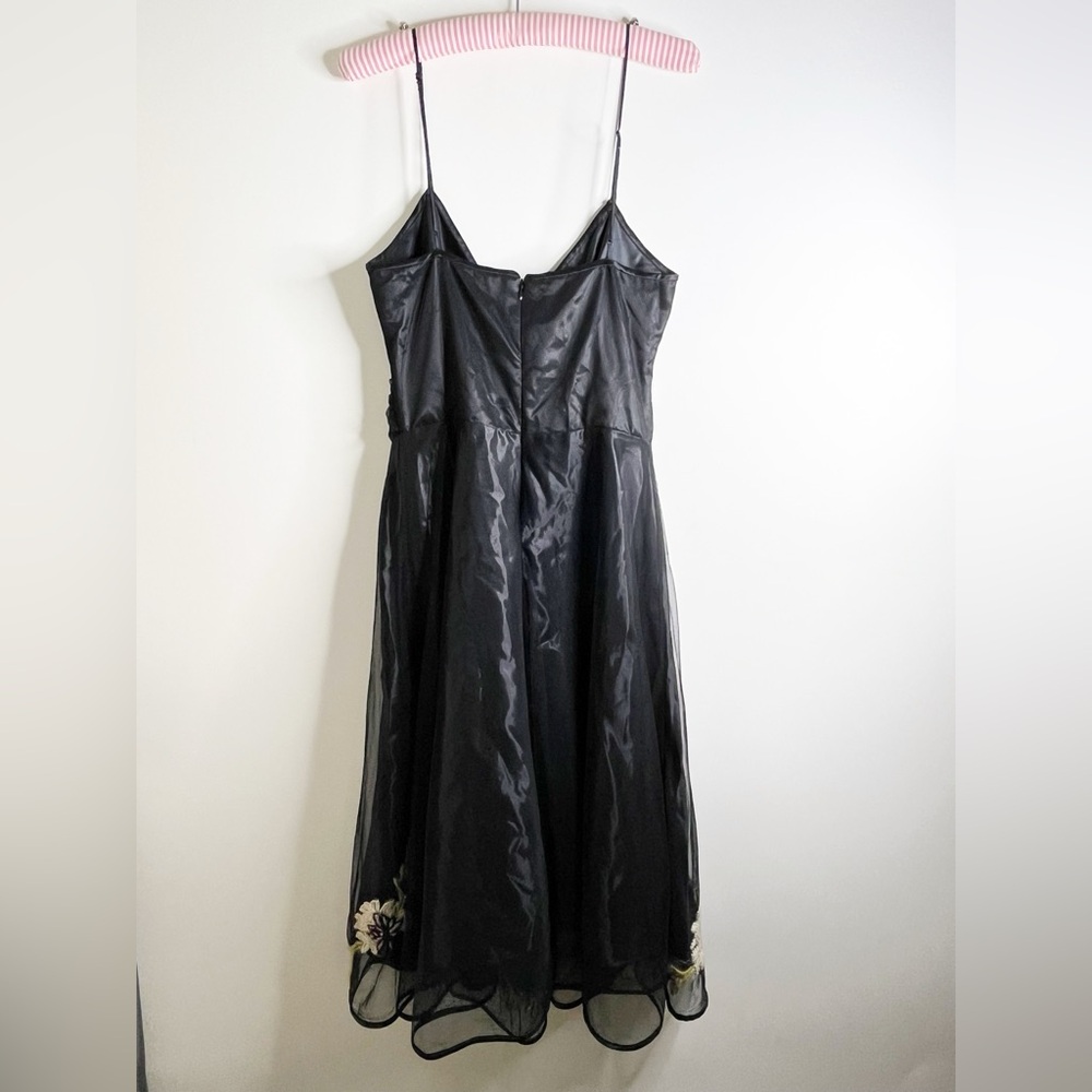 Betsey Johnson Dress vintage Y2K black applique tulle dress - Picture 6 of 16